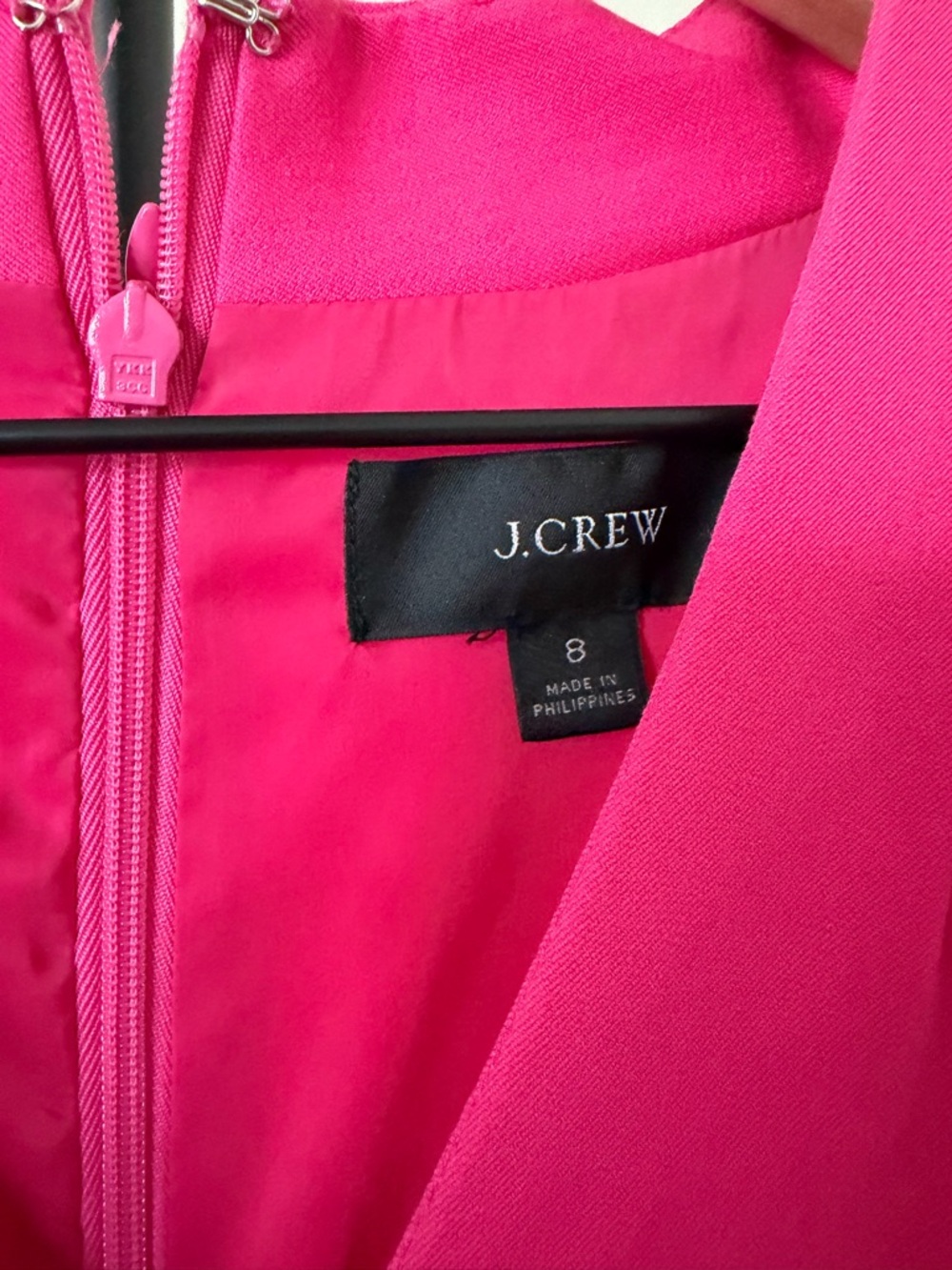 J. Crew Fitted V-Neck Sheath Dress in Hot Pink - Picture 3 of 6